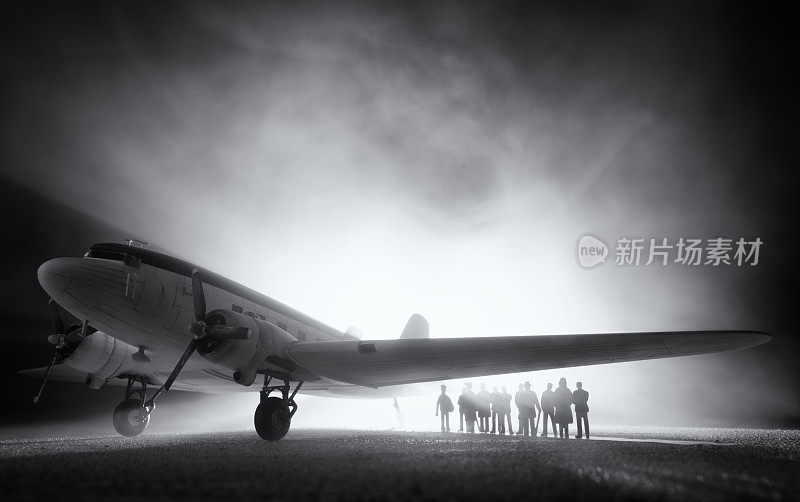 DC-3 Dakota And Passengers，模特摄影